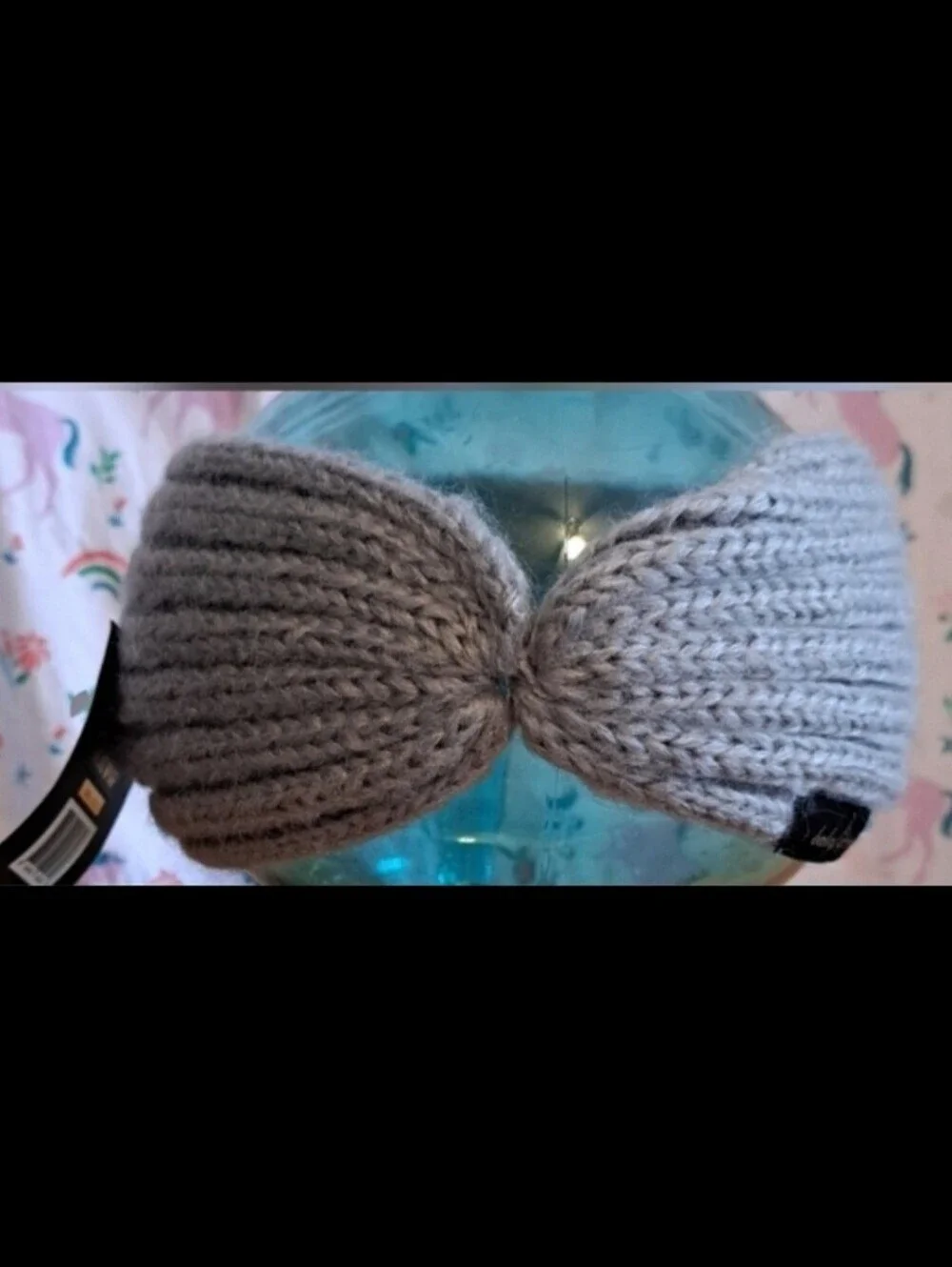 NWT Y2K Baby Phat Grey Knit Casual Twist Winter Headband Ear Warmer Wrap